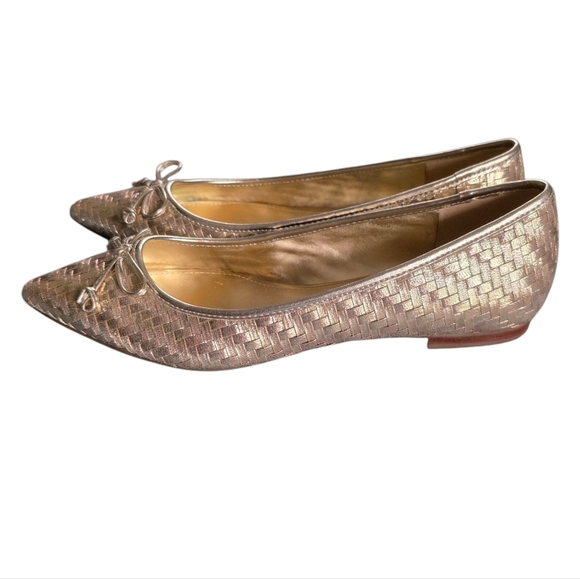 Marc Fisher Apala Woven Flats, Gold Size 9M - Picture 3 of 9